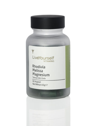 Rhodiola Melissa Magnesium içeren takviye edici gıda 60 kapsül