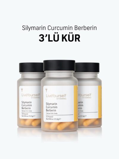 Silymarin Devedikeni (Milk Thistle) Ekstresi, Kurkumin (Curcumin), Berberis Vulgaris (Karamuk) Ekstresi içeren besin takviyesidir.